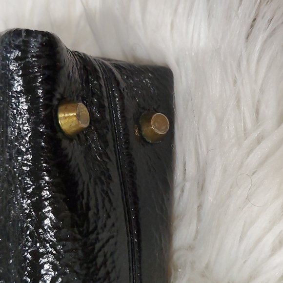 Vtg Koret black leather hand purse - Picture 3 of 16